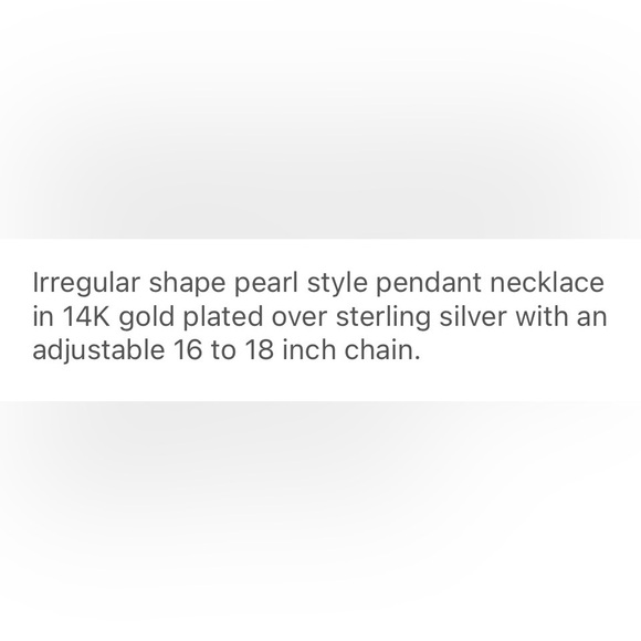 Classic White Pearl Pendant On 14k Gold Plated Over 925 Silver Chain 16 To 18” - Picture 2 of 4